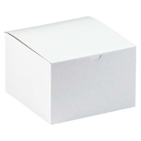 Partners Brand 6 in x 6 in x 4 in Gift Box, White, Fiberboard, 100 PK GB664