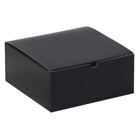 Partners Brand 8 in x 8 in x 3 1/2 in Gift Box, Black Gloss, Fiberboard, 100 PK GB883BK