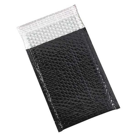 Partners Brand Glamour Bubble Mailers, 7 1/2" x 11", Black, PK72 GBM0711BK