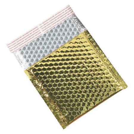Partners Brand Glamour Bubble Mailers, 7" x 6 3/4", Gold, PK72 GBM0706GD