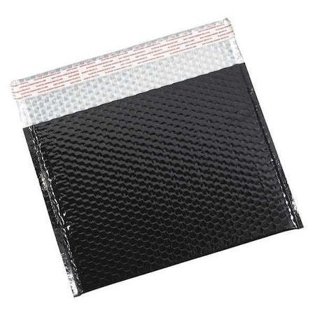 Partners Brand Glamour Bubble Mailers, 13 3/4" x 11", Black, PK48 GBM1311BK