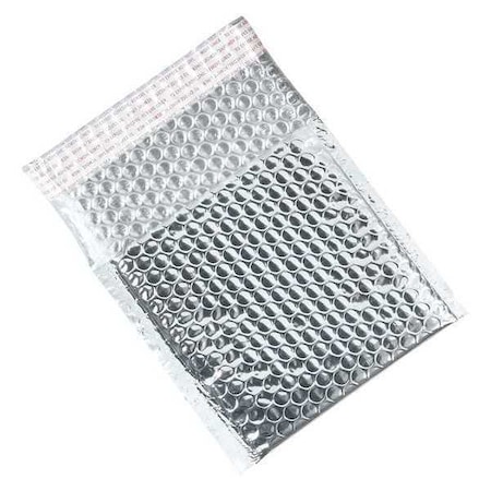 Partners Brand Glamour Bubble Mailers, 7" x 6 3/4", Silver, PK72 GBM0706S