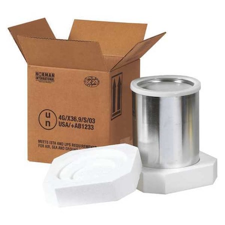 Partners Brand Foam Haz Mat Shipper Kit, 1 - 1 Gallon, 8 1/2" x 8 1/2" x 9 5/16", Kraft, 1/Each HAZFS1G