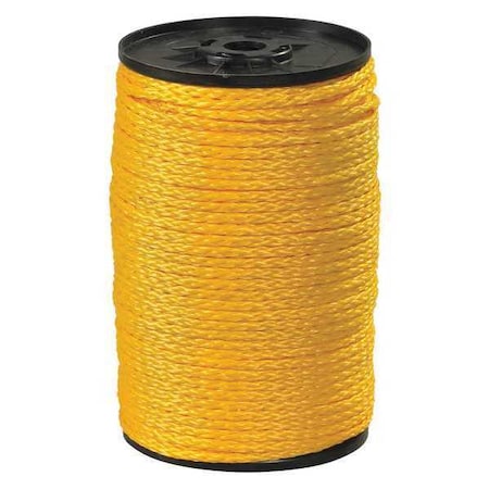 Partners Brand Hollow Braided Polypropylene Rope, 3/8", 2,100 lb, Yellow, 1000'/Case TWR115