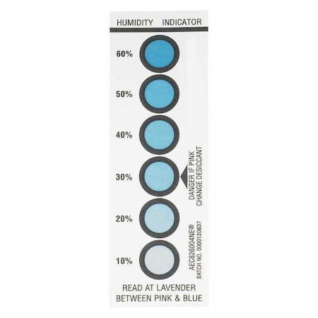 Partners Brand Humidity Indicators, 10-20-30-40-50-60%, 1 9/16" x 4 3/4", White, PK200 DES163