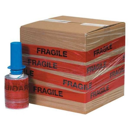 Goodwrappers IdentiWrap, Fragile, 5x80Gaugex500 ft., PK6, 5" W x 500' L, Red/Black GOODID5FRAG