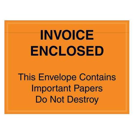 Tape Logic Tape Logic "Important Papers Enclosed" Envelopes, 4 1/2" x 6", Orange, PK1000 PL416