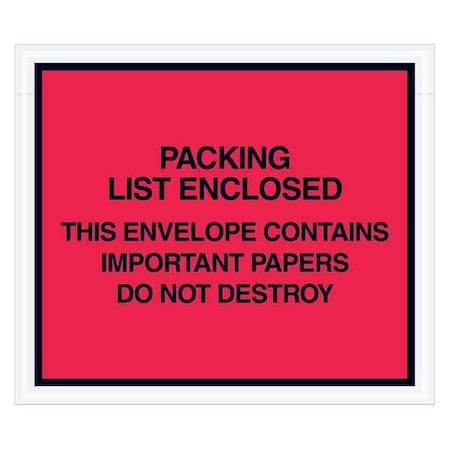 Tape Logic Tape Logic "Important Papers Enclosed" Envelopes, 7" x 6", Red, PK1000 PL414