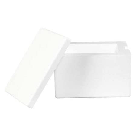 Partners Brand Insulated Foam Container, 8" x 6" x 4 1/4", White, PK12 204F