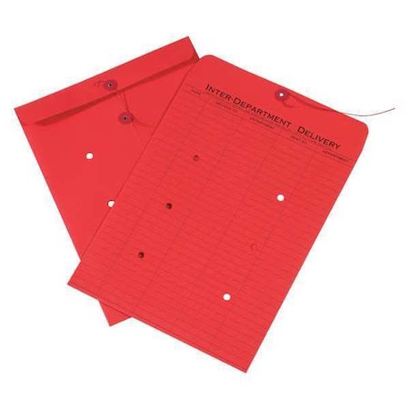Partners Brand Inter-Department Envelopes, 10" x 13", Red, PK100 EN1095