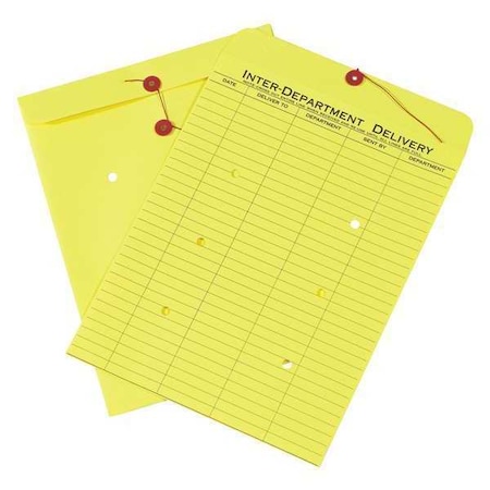 Partners Brand Inter-Department Envelopes, 10" x 13", Yellow, PK100 EN1096