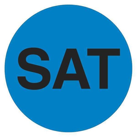 Tape Logic Tape Logic Inventory Circle Labels, Days of the Week, "SAT", 2", Blue, 500/Roll DL6552