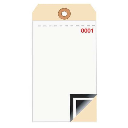Partners Brand InventoryTag, W/Carbon, 6 1/4x3 1/8", PK500, 10 Point Cardstock, 6 1/4" W, White/Manila, 500 PK G17501