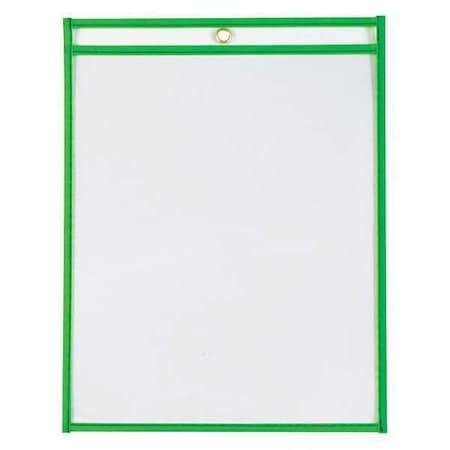 Partners Brand Stitched Job Ticket Holders, 9" x 12", Neon Green, PK15 JTH115GN