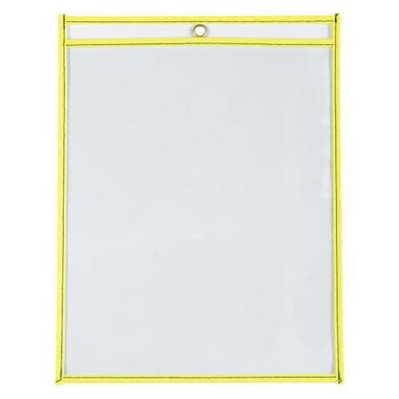 Partners Brand Stitched Job Ticket Holders, 9" x 12", Neon Yellow, PK15 JTH115YE