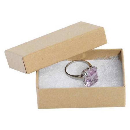 Partners Brand Jewelry Boxes, 2 1/2" x 1 1/2" x 7/8", Kraft, PK100 JB211K
