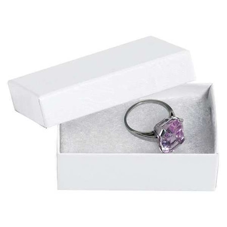 Partners Brand Jewelry Boxes, 2 1/2" x 1 1/2" x 7/8", White, PK100 JB211W