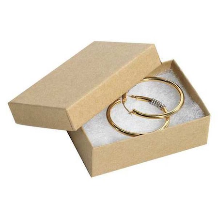Partners Brand Jewelry Boxes, 3 1/16" x 2 1/8" x 1", Kraft, PK100 JB321K