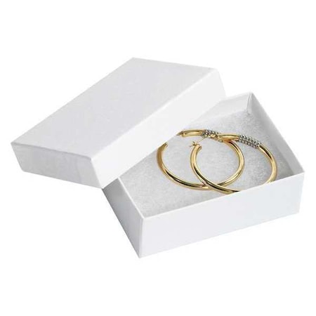 Partners Brand Jewelry Boxes, 3 1/16" x 2 1/8" x 1", White, PK100 JB321W