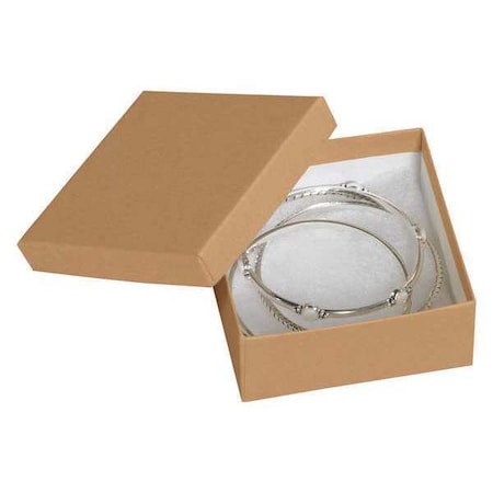 Partners Brand Jewelry Boxes, 3 1/2" x 3 1/2" x 1 1/2", Kraft, PK100 JB3312K