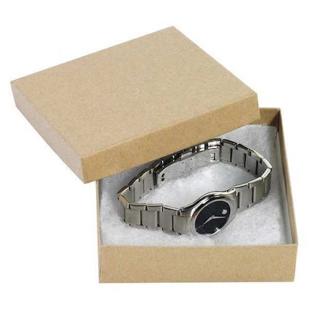 Partners Brand Jewelry Boxes, 3 1/2" x 3 1/2" x 1", Kraft, PK100 JB331K