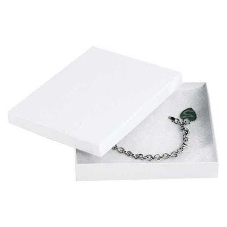 Partners Brand Jewelry Boxes, 6" x 5" x 1", White, PK50 JB651W