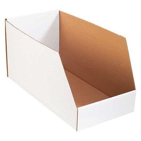Partners Brand Storage Bin, White, 12 in H, 12 in W, 24 in L, 25 PK BINJ122412