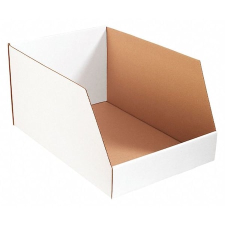 Partners Brand Storage Bin, White, 12 in H, 16 in W, 24 in L, 25 PK BINJ162412