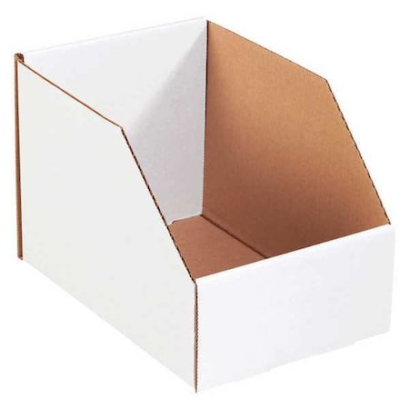 Partners Brand Storage Bin, White, 8 in H, 8 in W, 12 in L, 25 PK BINJ8128