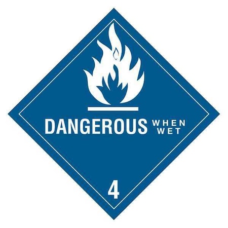 Tape Logic Tape Logic Labels, "Dangerous When Wet - 4", 4" x 4", Blue/White, 500/Roll DL5150