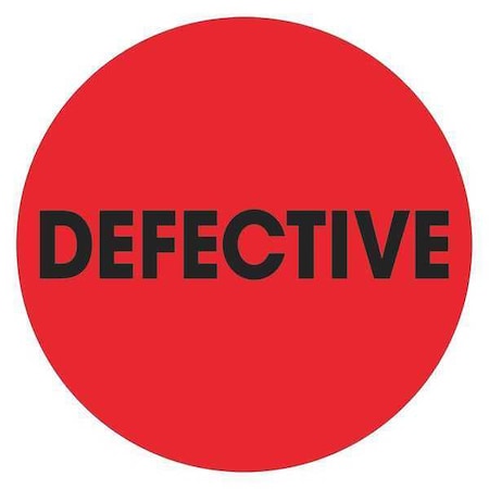 Tape Logic Tape Logic Labels, "Defective", 2" Circle, Fluorescent Red, 500/Roll DL1279