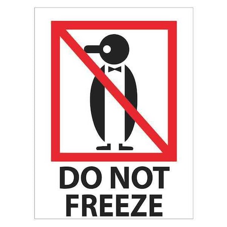 Tape Logic Tape Logic Labels, "Do Not Freeze", 3" x 4", Red/White/Black, 500/Roll IPM316