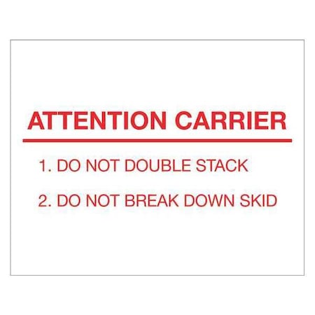 Tape Logic Tape Logic Labels, "Attention Carrier", 8" x 10", Red/White, 250/Roll DL1231