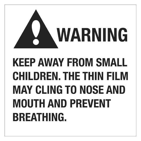 Tape Logic Tape Logic Labels, "Warning Keep Away From Small Children", 2" x 2", Black/White, 500/Roll DL1301