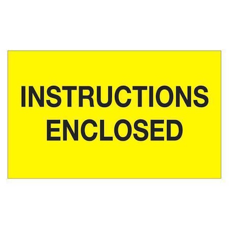 Tape Logic Tape Logic Labels, "Instructions Enclosed", 3" x 5", Fluorescent Yellow, 500/Roll DL1211