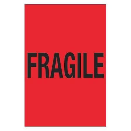 Tape Logic Tape Logic Labels, "Fragile", 4" x 6", Fluorescent Red, 500/Roll DL1190