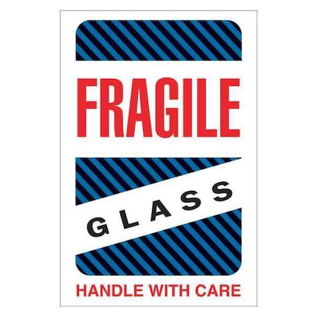 Tape Logic Tape Logic Labels, "Fragile - Glass - Handle With Care", 4" x 6", Multiple, 500/Roll DL1570
