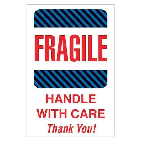 Tape Logic Tape Logic Labels, "Fragile - Handle With Care", 4" x 6", Multiple, 500/Roll DL1560