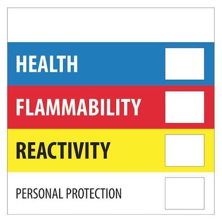 Tape Logic Tape Logic Labels, "Health Flammability Reactivity", 4" x 4", Multiple, 500/Roll DL1286