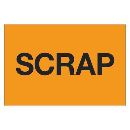 Tape Logic Tape Logic Labels, "Scrap", 2" x 3", Fluorescent Orange, 500/Roll DL1137