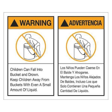 Tape Logic Tape Logic Labels, "Warning Advertencia" Label Set, 5" x 6", Multiple, 500/Roll DL1284