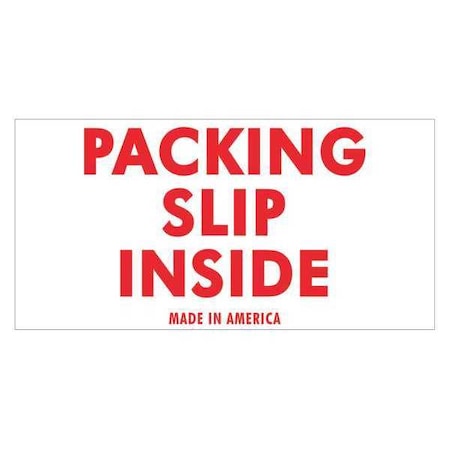 Tape Logic Tape Logic Labels, "Packing Slip Inside", 2" x 4", Red/White, 500/Roll SCL250