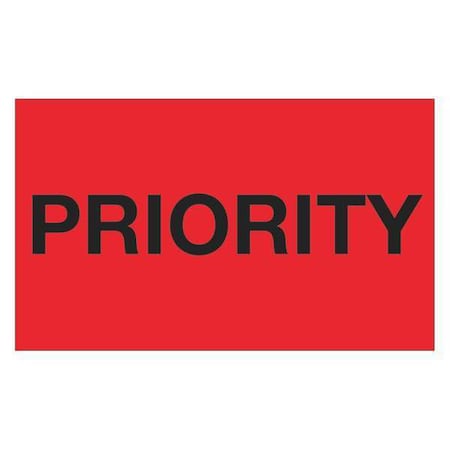 Tape Logic Tape Logic Labels, "Priority", 3" x 5", Fluorescent Red, 500/Roll DL1121