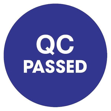 Tape Logic Tape Logic Labels, "QC Passed", 1" Circle, Blue, 500/Roll DL1258