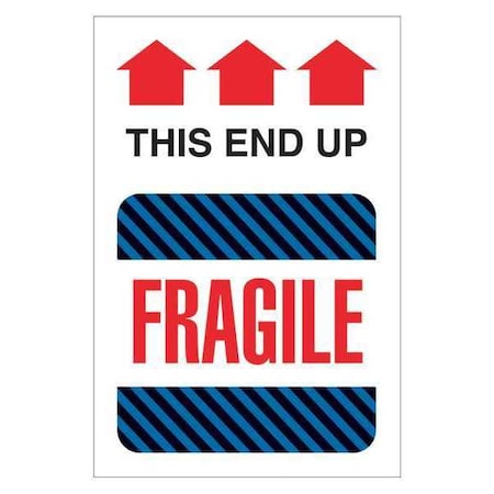 Tape Logic Tape Logic Labels, "This End Up - Fragile", 4" x 6", Multiple, 500/Roll DL1550