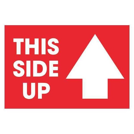 Tape Logic Tape Logic Labels, "This Side Up" Arrow, 2" x 3", Red/White, 500/Roll DL1307