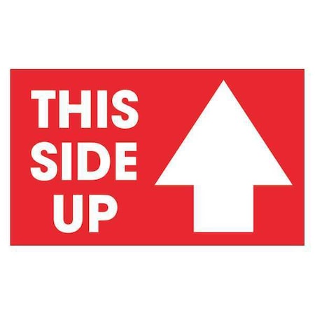 Tape Logic Tape Logic Labels, "This Side Up", Arrow, 3" x 5", Red/White, 500/Roll DL1481