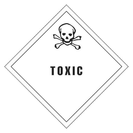 Tape Logic Tape Logic Labels, "Toxic", 4" x 4, Black/White, 500/Roll DL5833