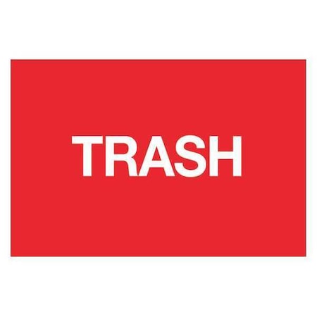 Tape Logic Tape Logic Labels, "Trash", 2" x 3", Fluorescent Red, 500/Roll DL1149