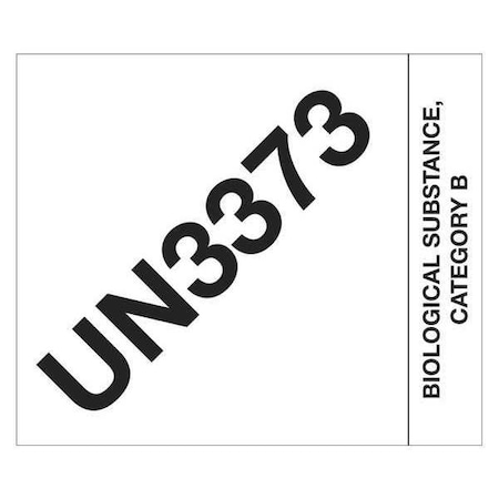 Tape Logic Tape Logic Labels, "UN3373 Biological Substance Category B", 4" x 4 3/4", Black/White, 500/Roll DL1404